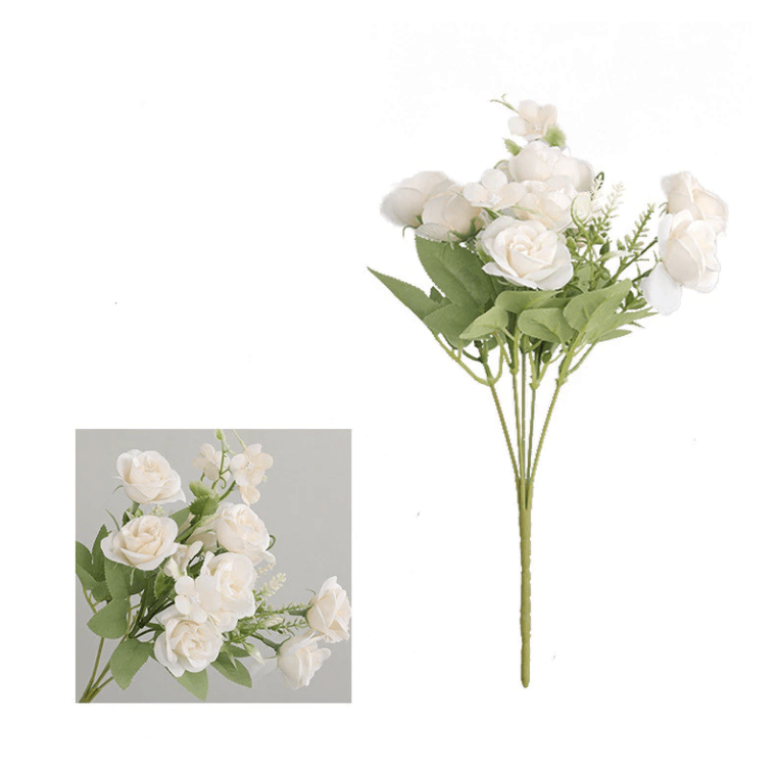 12 Roses Artificielles Réalistes - 52 Cm - Éternelles En Flanelle - Déco Maison, Mariage, Bouquets