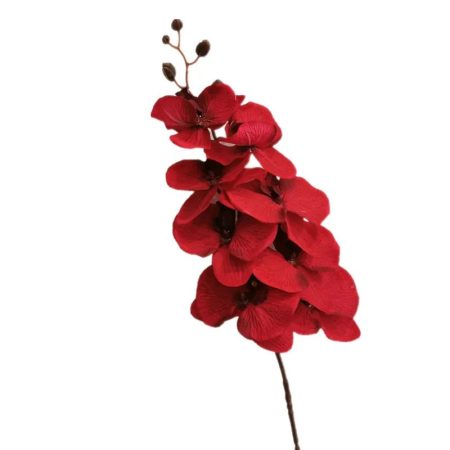 5-Branches-orchidées-artificielles-105cm-8-fleurs-rouge