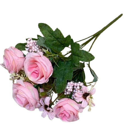 Bouquet-de-fleurs-rose-artificielle-en-soie-rose