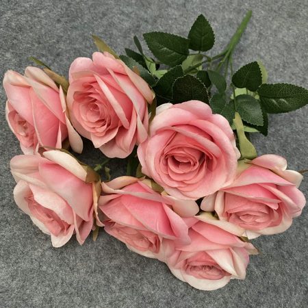 Bouquet-de-fleurs-roses-artificielles-réalistes-rose