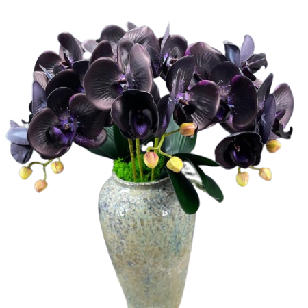 Fleur-d-Orchidée-Artificielle-haut-de-gamme-noir