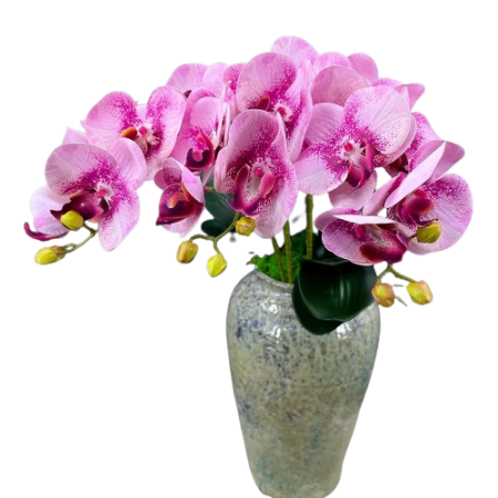 Fleur-d-Orchidée-Artificielle-haut-de-gamme-rose-et-violet