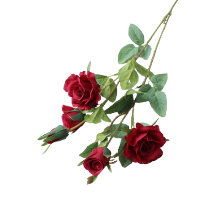 Fleurs-de-roses-artificielles-réalistes-rouge
