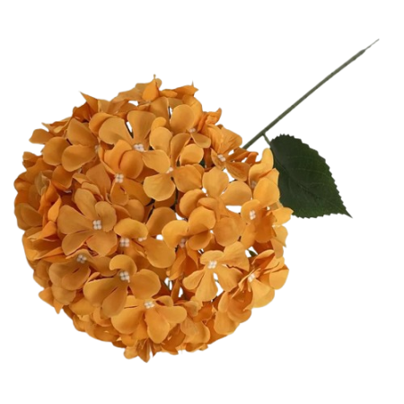 Hortensia-artificiel-à-tige-réaliste-orange