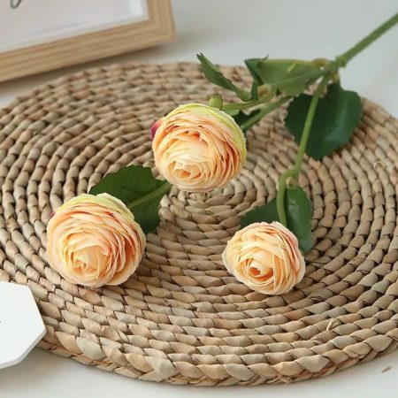 Pivoine-artificielle-à-longue-tige-verte-orange