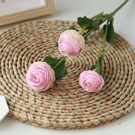 Pivoine-artificielle-à-longue-tige-verte-rose