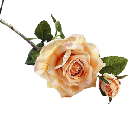 Rose-artificielle-en-tissu-champagne