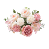 Bouquet-de-fleurs-artificielles-roses-et-pivoines-et-hortensias-rose