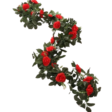 Guirlande-de-roses-artificielles-en-soie-rouge