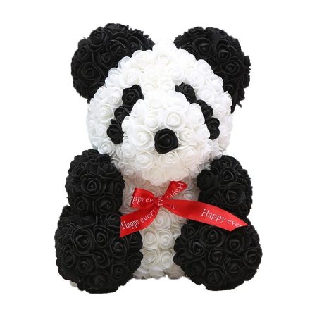 Ours panda en rose artificielle